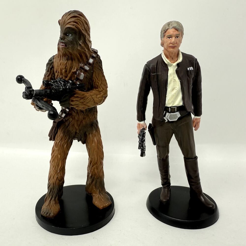 Disney Star Wars The Force Awakens Chewbacca and Han Solo Action Figure Lot of 2